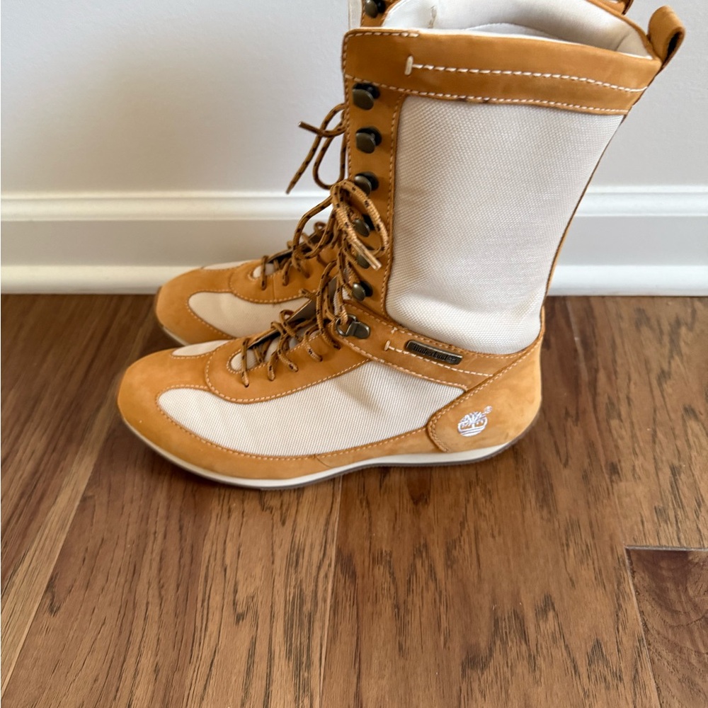 Tan and Cream Women's Boots - Picture 3 of 4